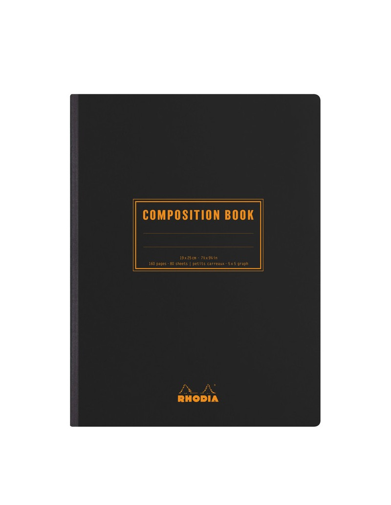 Carnet Composition Book B5 quadrillé - Noir - Rhodia