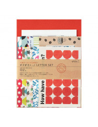 Lot de papiers à lettre + enveloppes - Letter set rouge - Midori