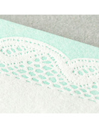 Lot de papier à lettre + enveloppes - Letterpress - Frise vert d'eau - Midori