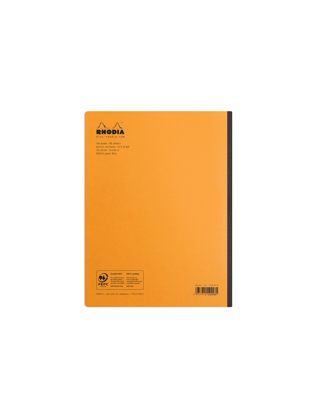 Carnet Composition Book B5 quadrillé - Orange - Rhodia