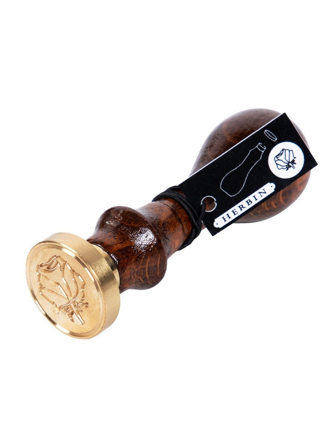 Seal with varnished wooden handle - ROSE - Herbin