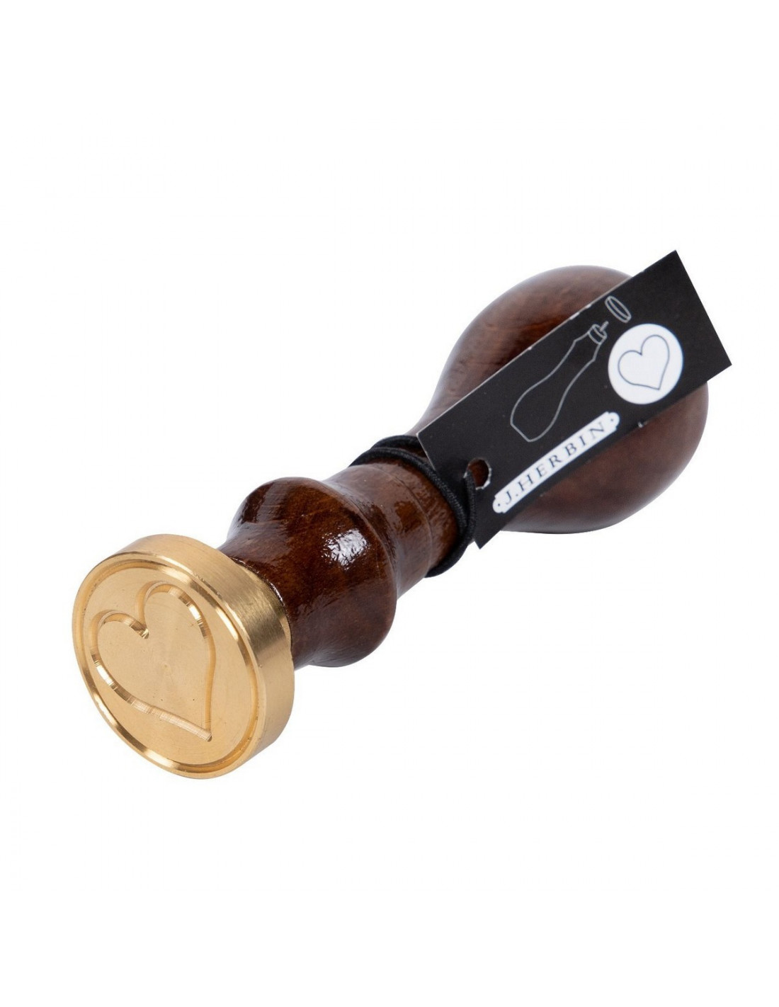 Seal with varnished wooden handle - HEART - Herbin