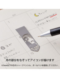 4 metal bookmarks and stencils - Cat - Midori