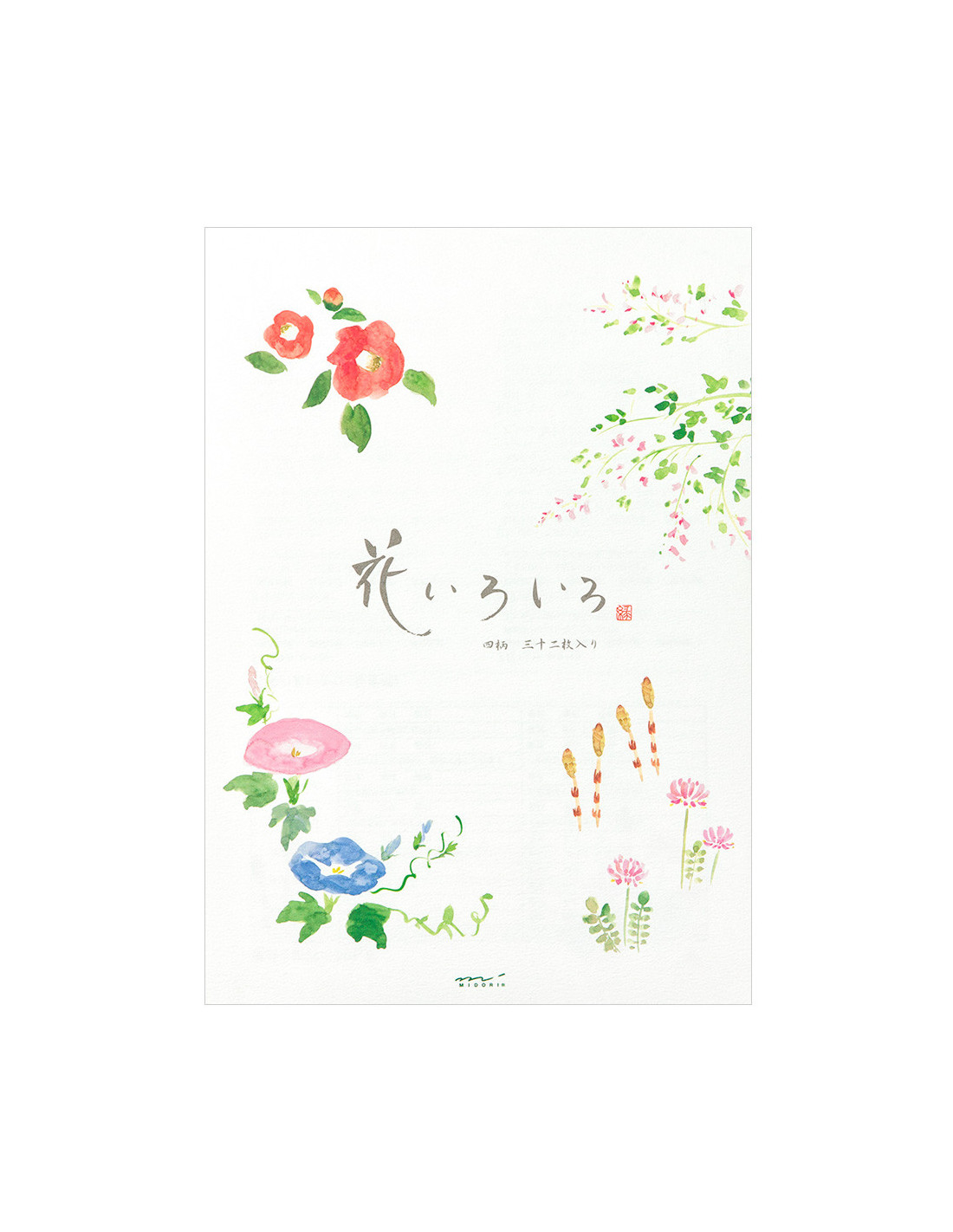 Bloc à lettre B5 - Fleurs Aquarelle Hanairoiro - Midori