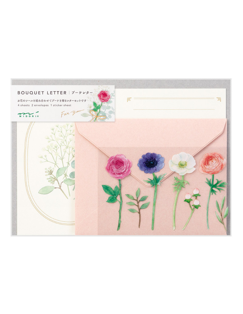 Letter Set - Pink Bouquet - Midori