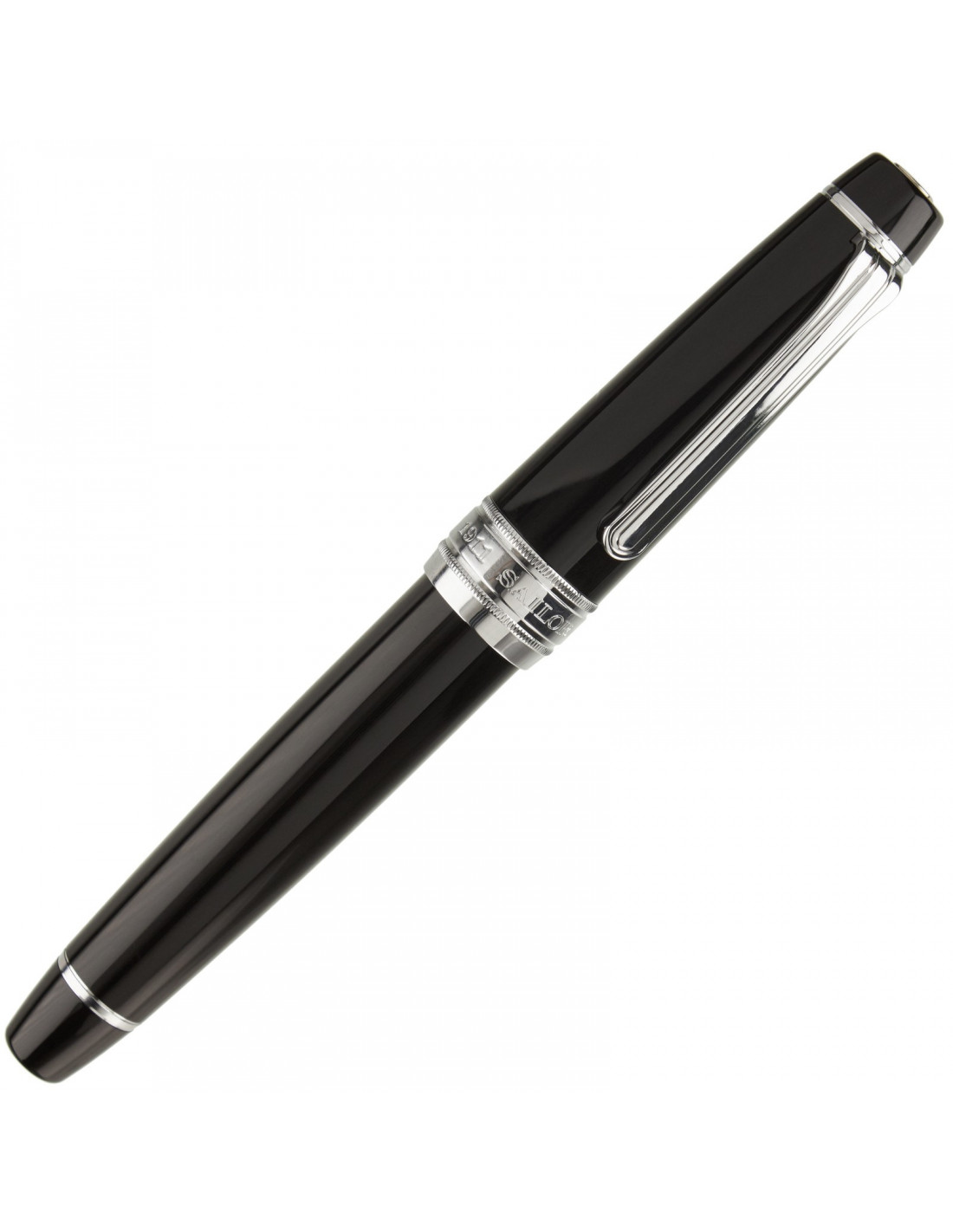 Sailor King Professional Gear Fountain Pen - Rhodium Black