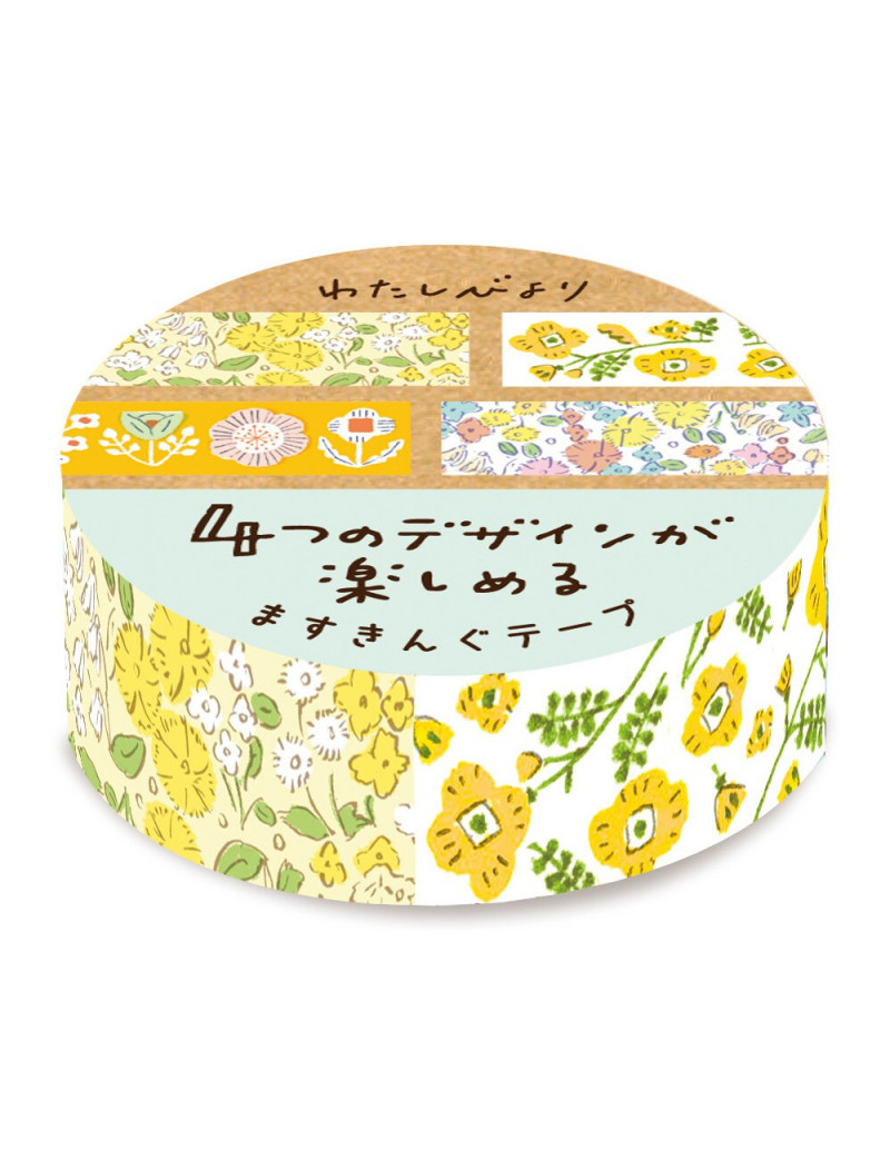Washi Masking Tape - Biyori Yellow Flowers - Wa-Life