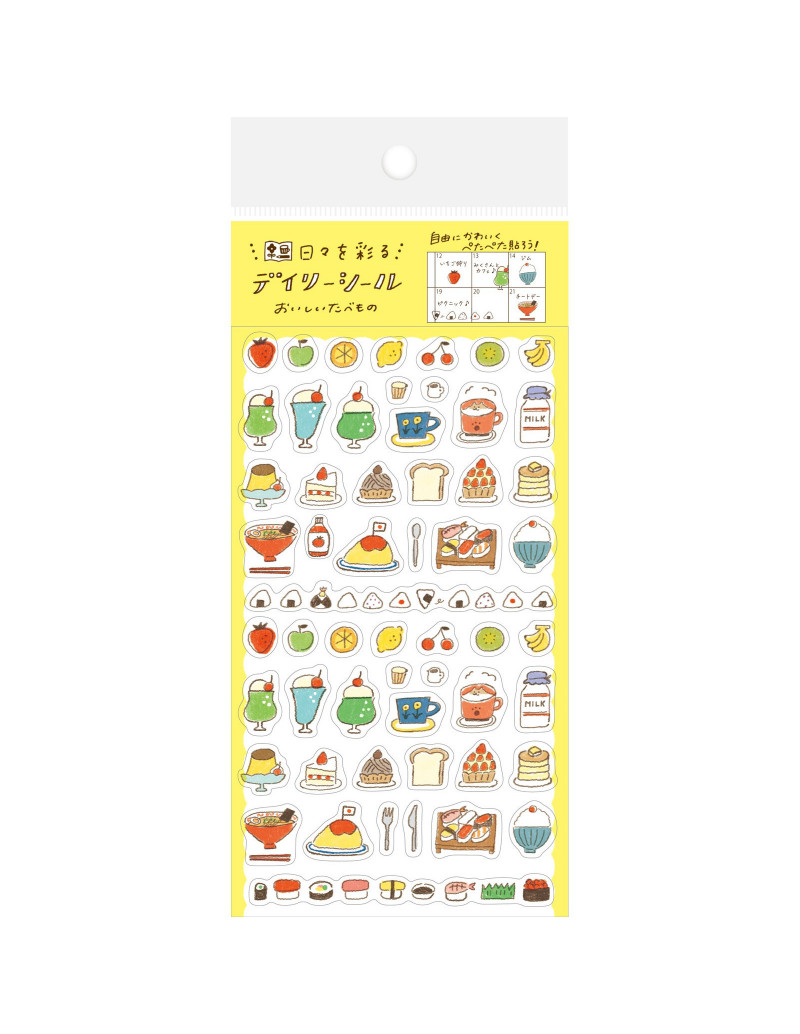 Clear Wa-Life Biyori Stickers - Delicious Food - Furukawashiko