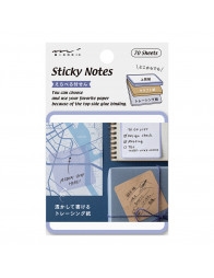 Paintable Stamp Sticky Notes - Blue - Midori
