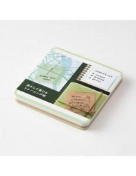 Paintable Stamp Sticky Notes - Green - Midori