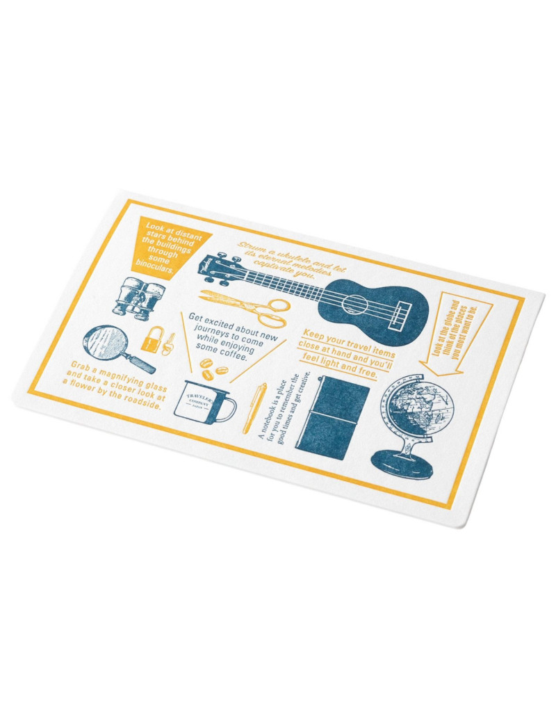 LIMITED EDITION - TRAVEL TOOLS FO Letterpress Card Blue - TRAVELER'S notebook