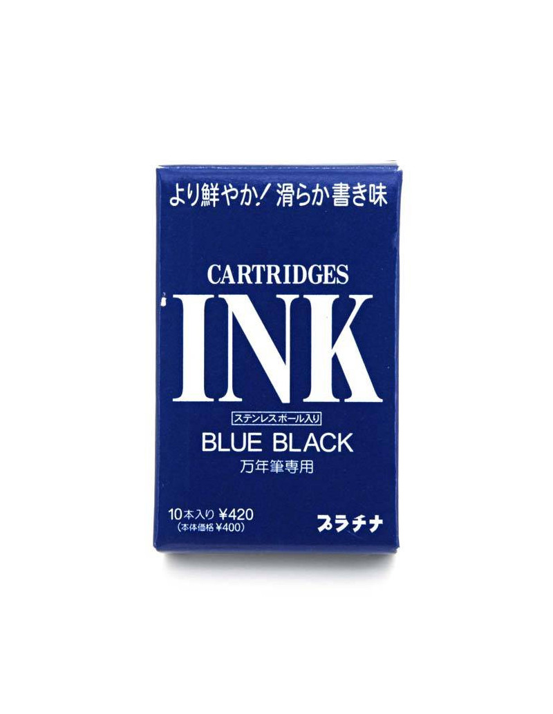 Encre Dyestuff Ink - 10 cartouches - Bleu Noir - Platinum