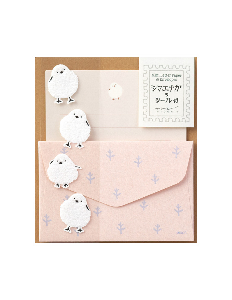 Lot de mini papier à lettre + enveloppes + stickers - Shima Enaga - Midori