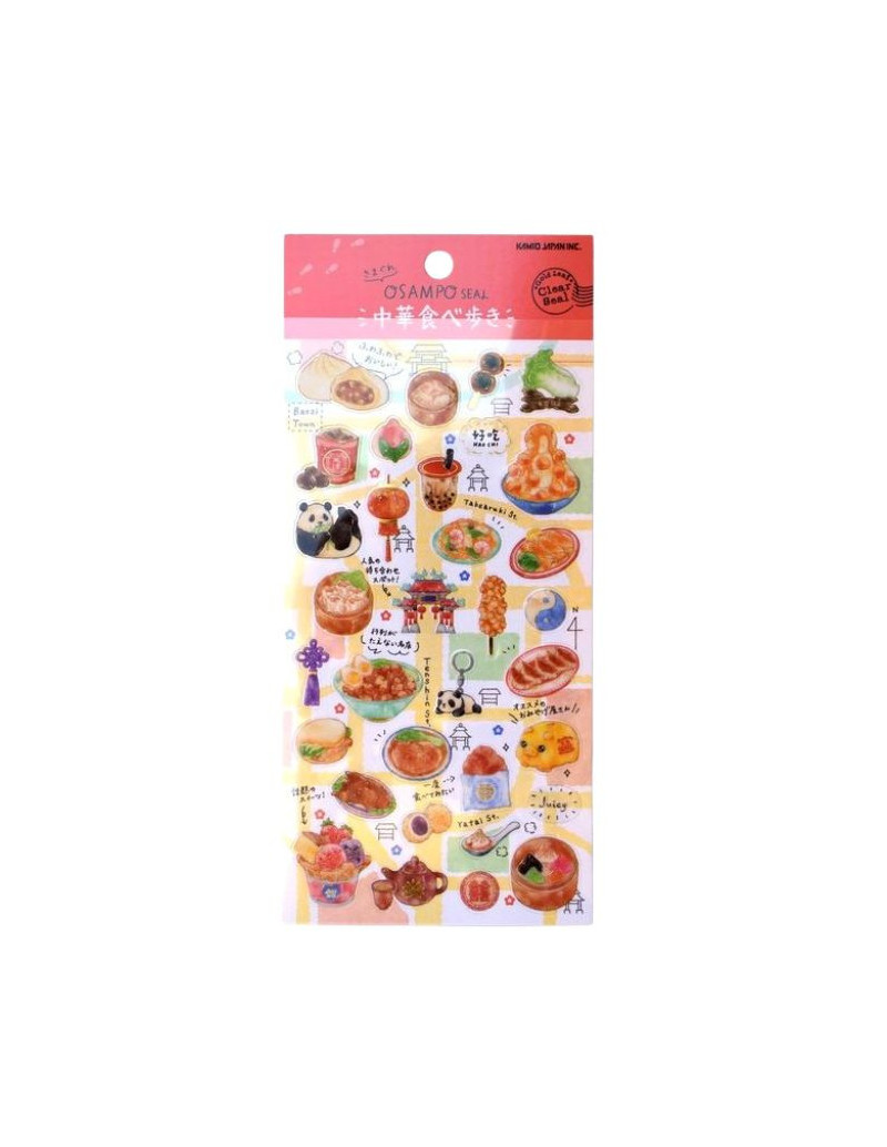 Osampo Clear Stickers - China Walk - Kamio Japan