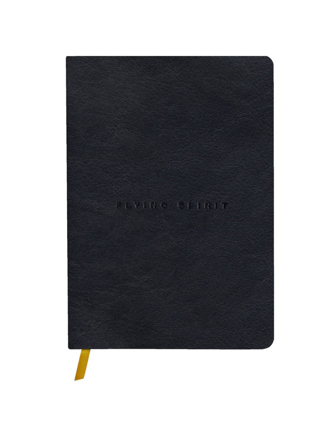 Flying Spirit Leather Collection Notebook - Smooth Leather BLACK - Lined - Clairefontaine