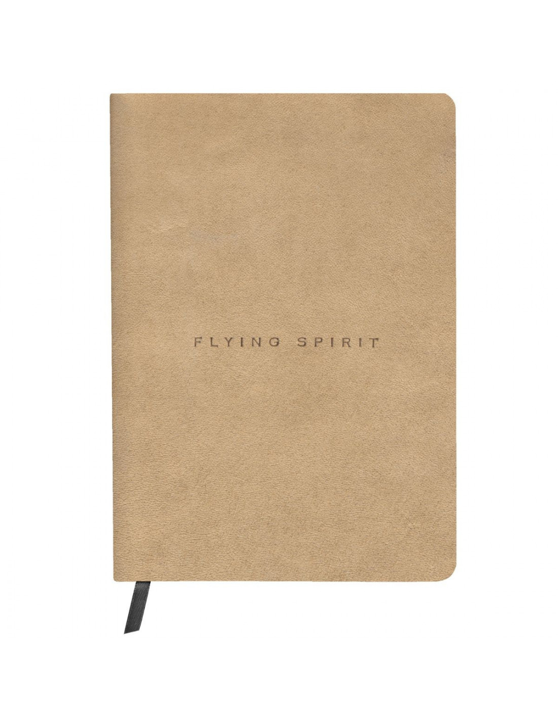 Flying Spirit Leather Collection Notebook - Aged Leather BEIGE - Lined - Clairefontaine