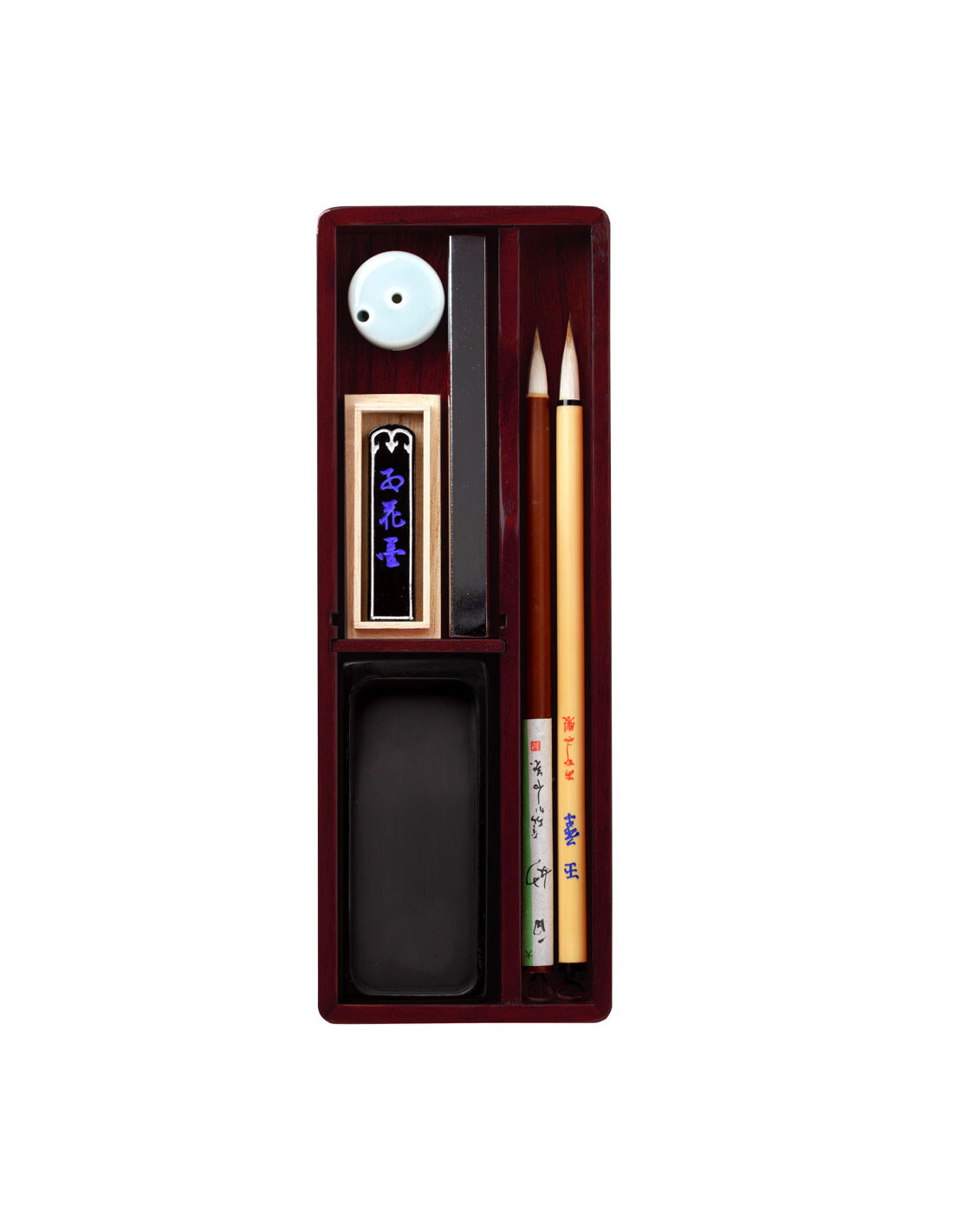 Akashiya Calligraphy Set (6 items) - Echizen lacquered Rosewood box
