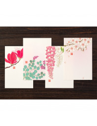 Set de correspondance accordéon - Fleurs Roses - Midori