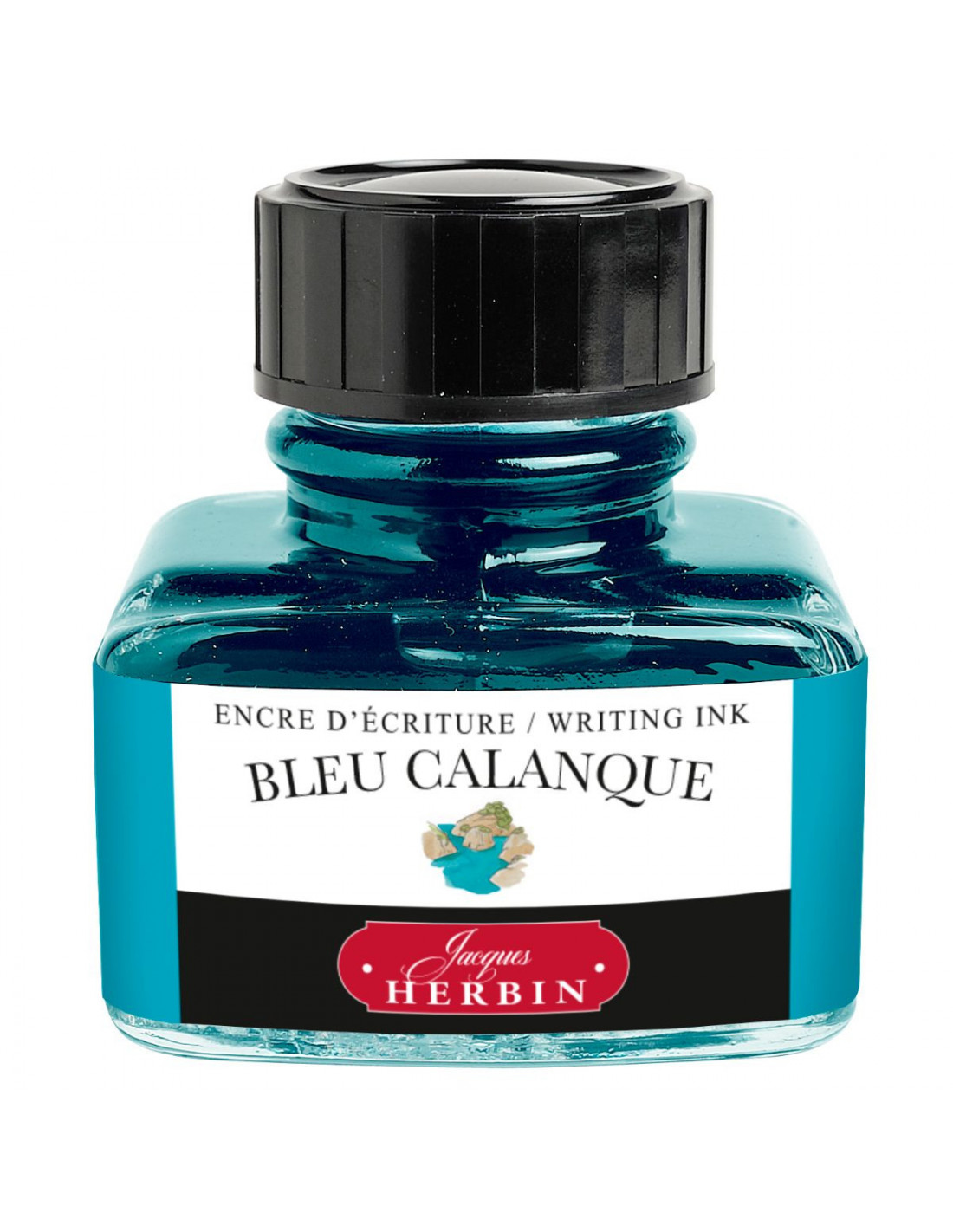 Jacques Herbin Ink - Bleu Calanque - Blue Calanque - Bottle 30ml