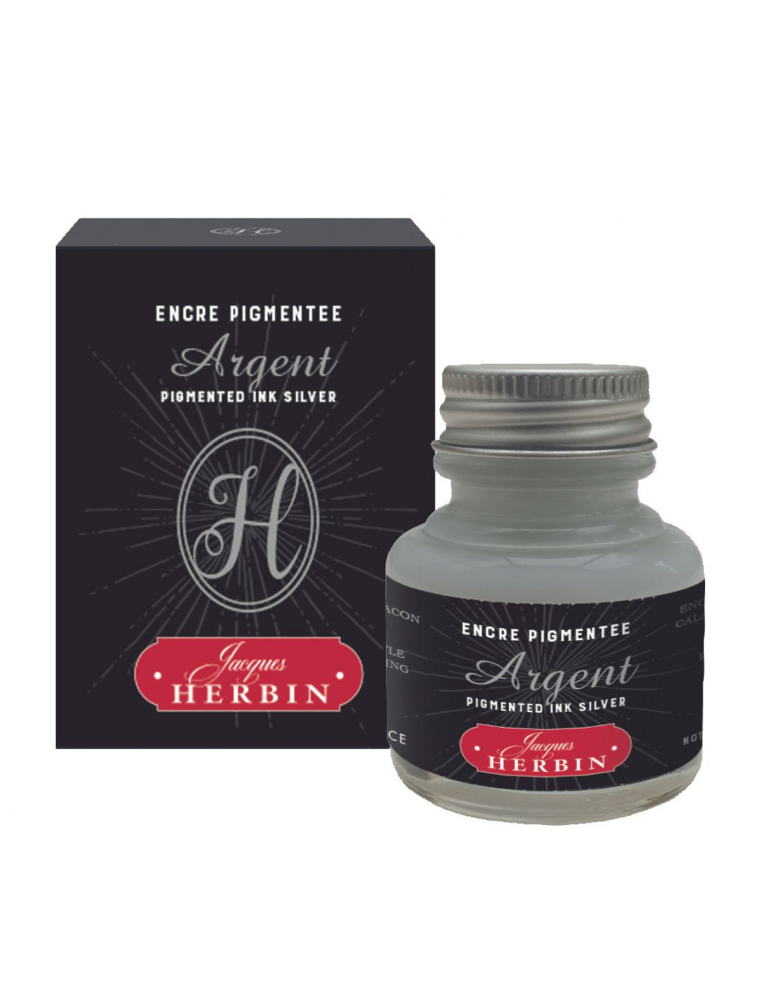 Encre pigmentée Jacques Herbin - Argent - Flacon 30ml