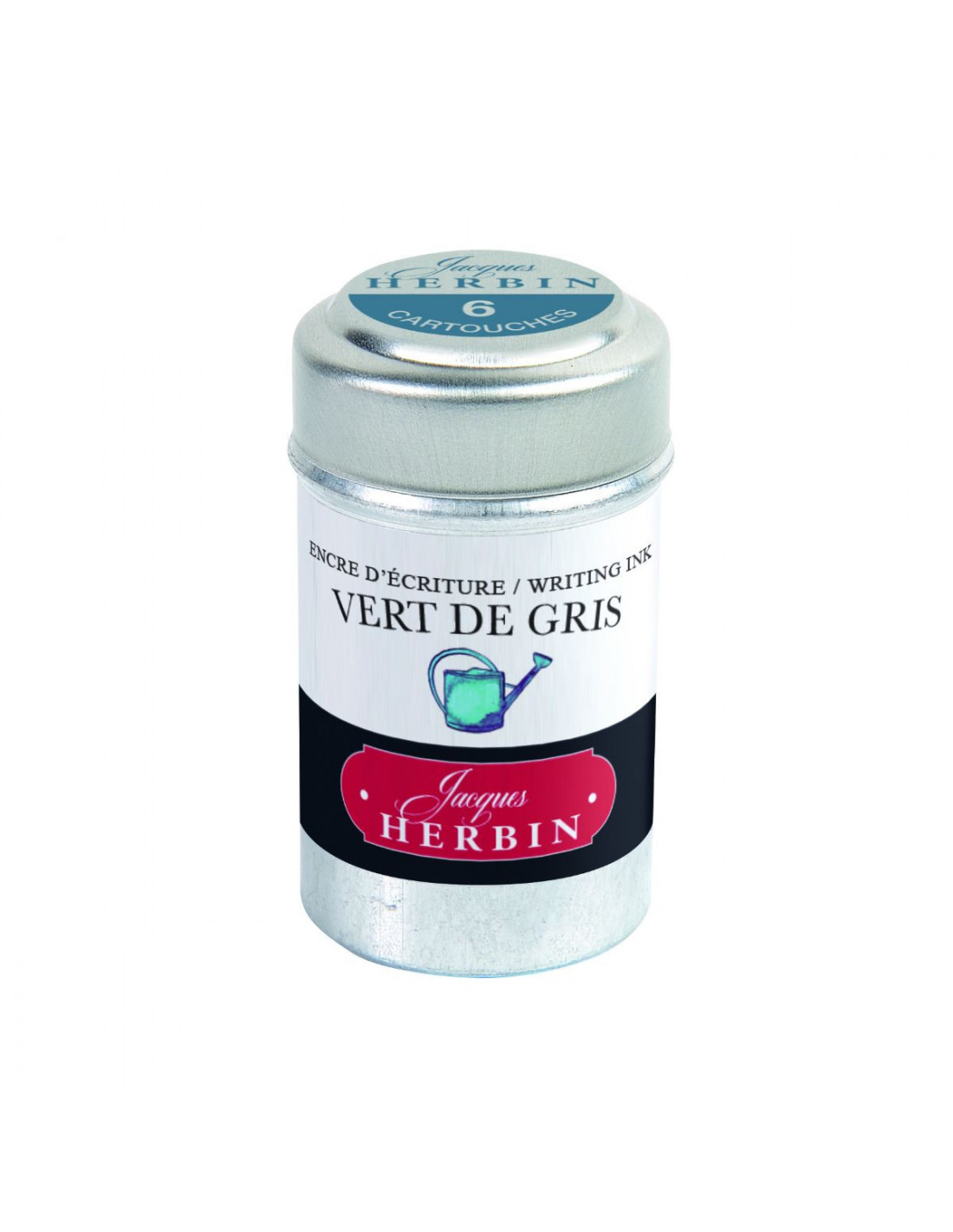 Jacques Herbin Ink - Vert de Gris - Verdigris - Box of 6 cartridges