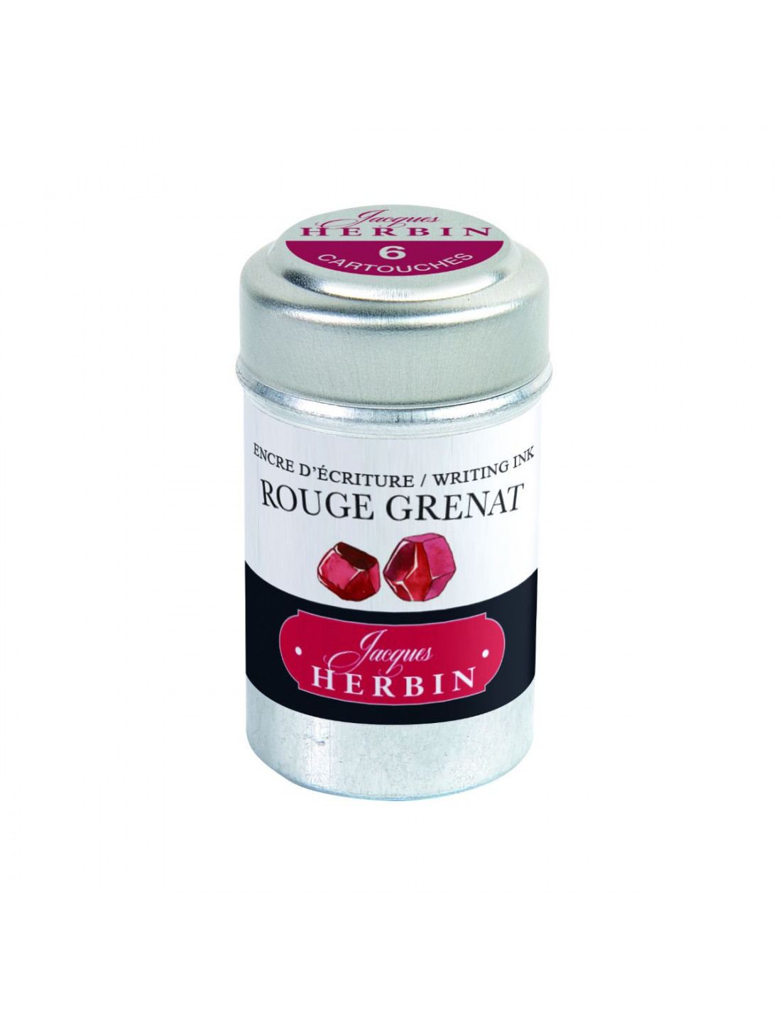 Jacques Herbin Ink - Rouge Grenat - Garnet Red - Box of 6 cartridges