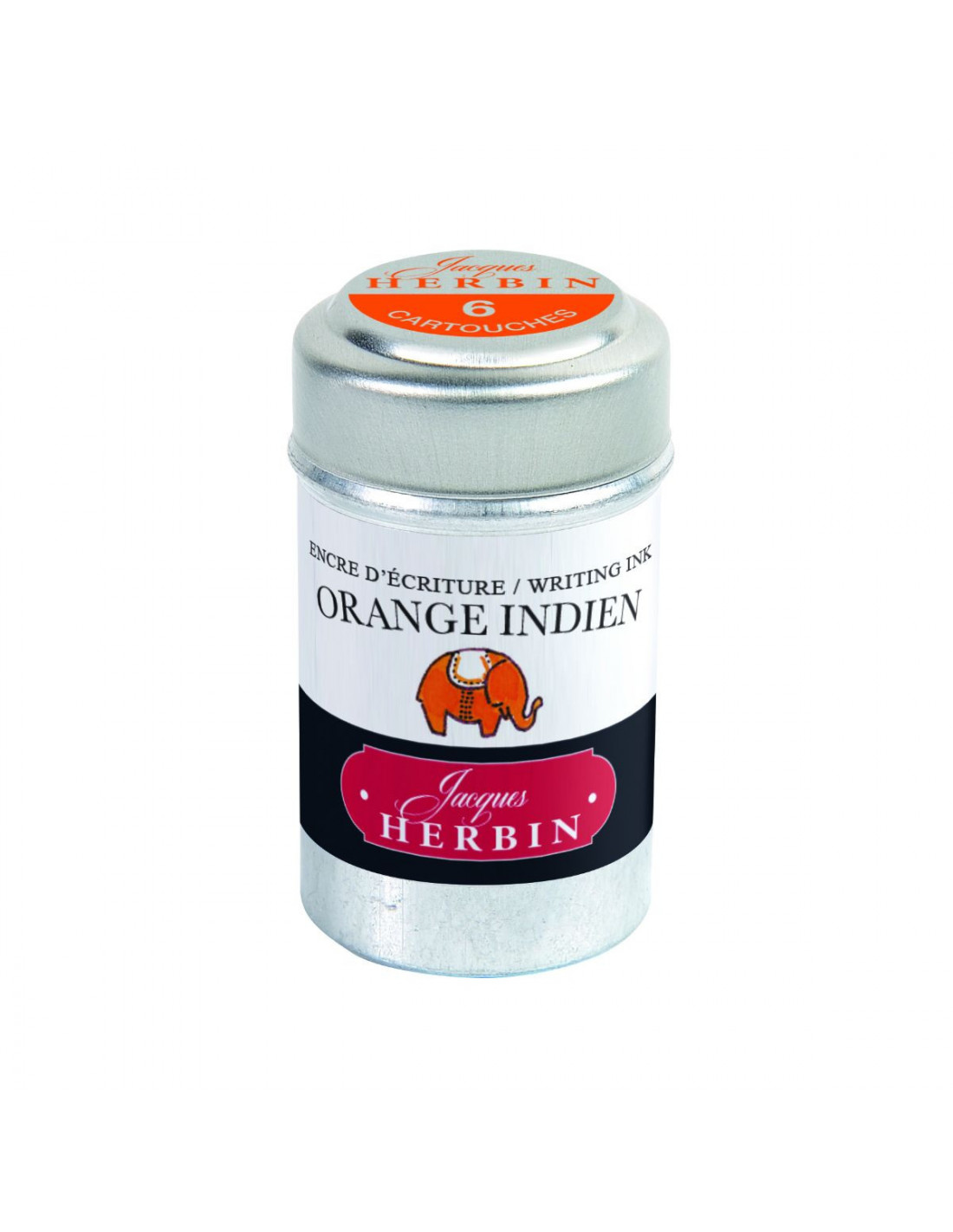Jacques Herbin Ink - Orange Indien - Indian Orange - Box of 6 cartridges