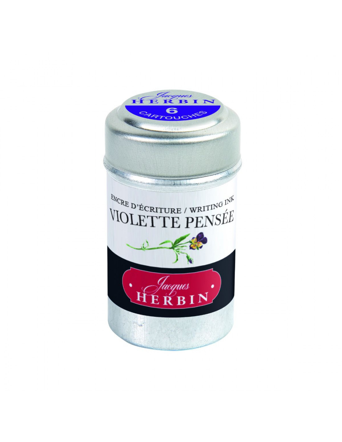 Jacques Herbin Ink - Violette Pensée - Pansy Violet - Box of 6 cartridges