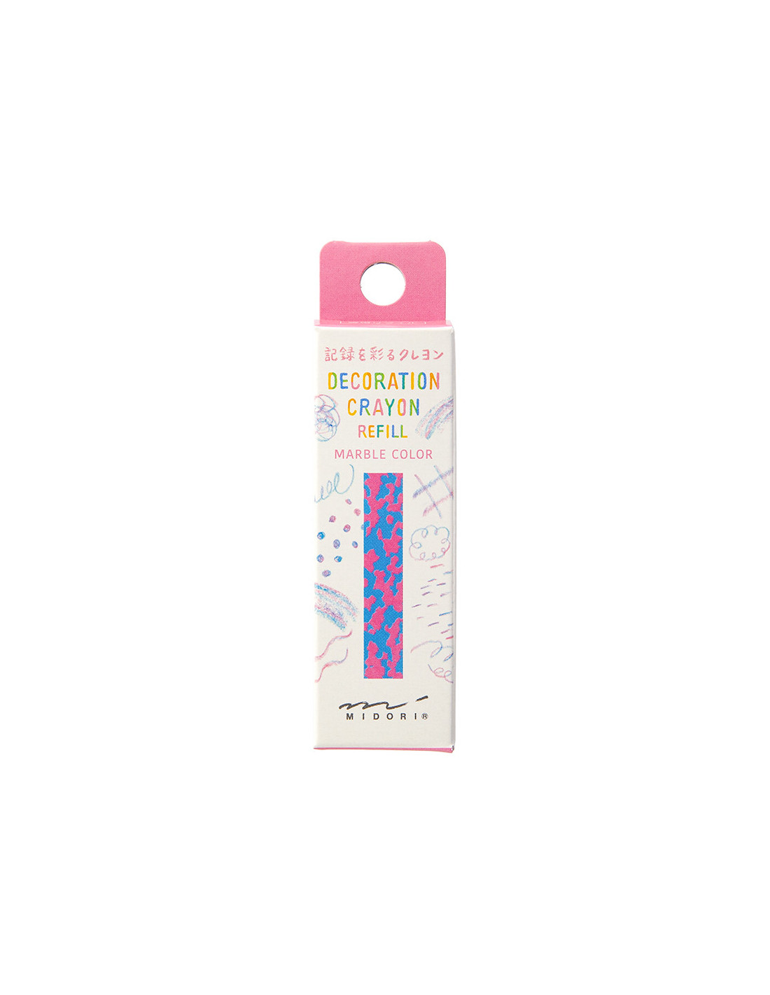 Midori Decoration Crayon Refill - Marble Color - Pink & Light Blue