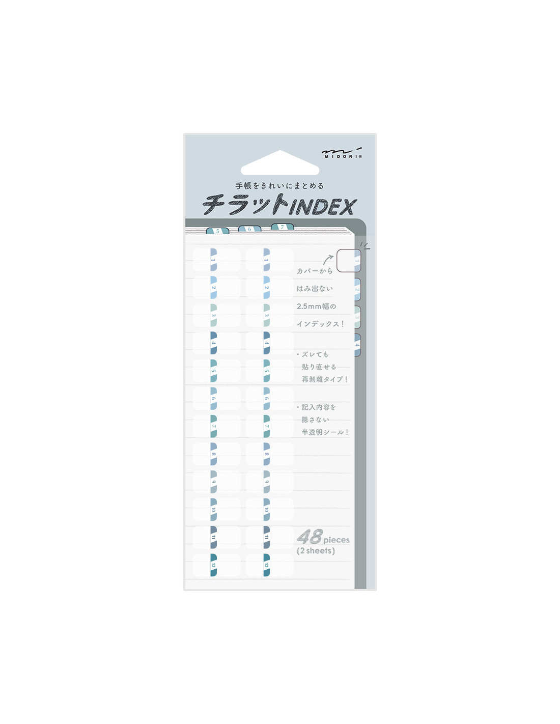 Index Tabs Stickers - Blue Numbers - Midori