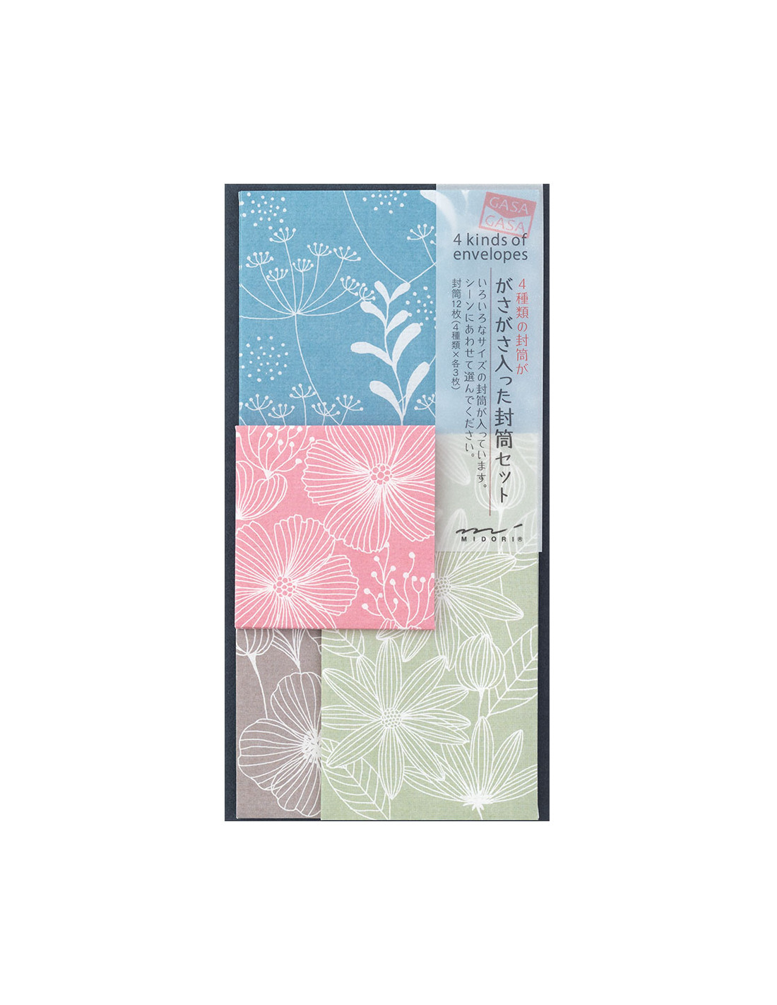 Set of 12 envelopes - Flowers - Midori