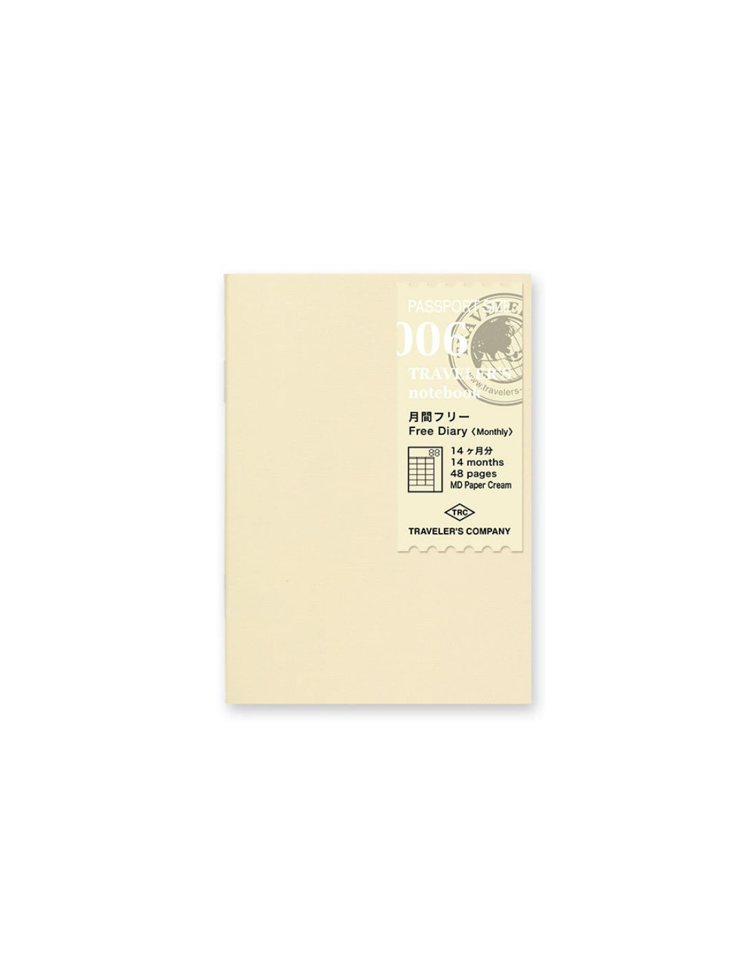 Recharge 006 - Agenda mensuel non daté - Passport size - TRAVELER'S notebook