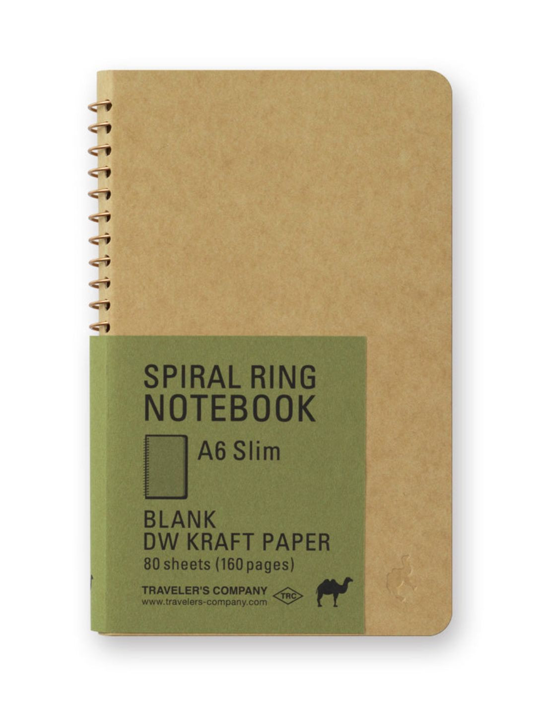 A6 Slim Blank DW Kraft Paper - Spiral Ring Notebook - Traveler's Company