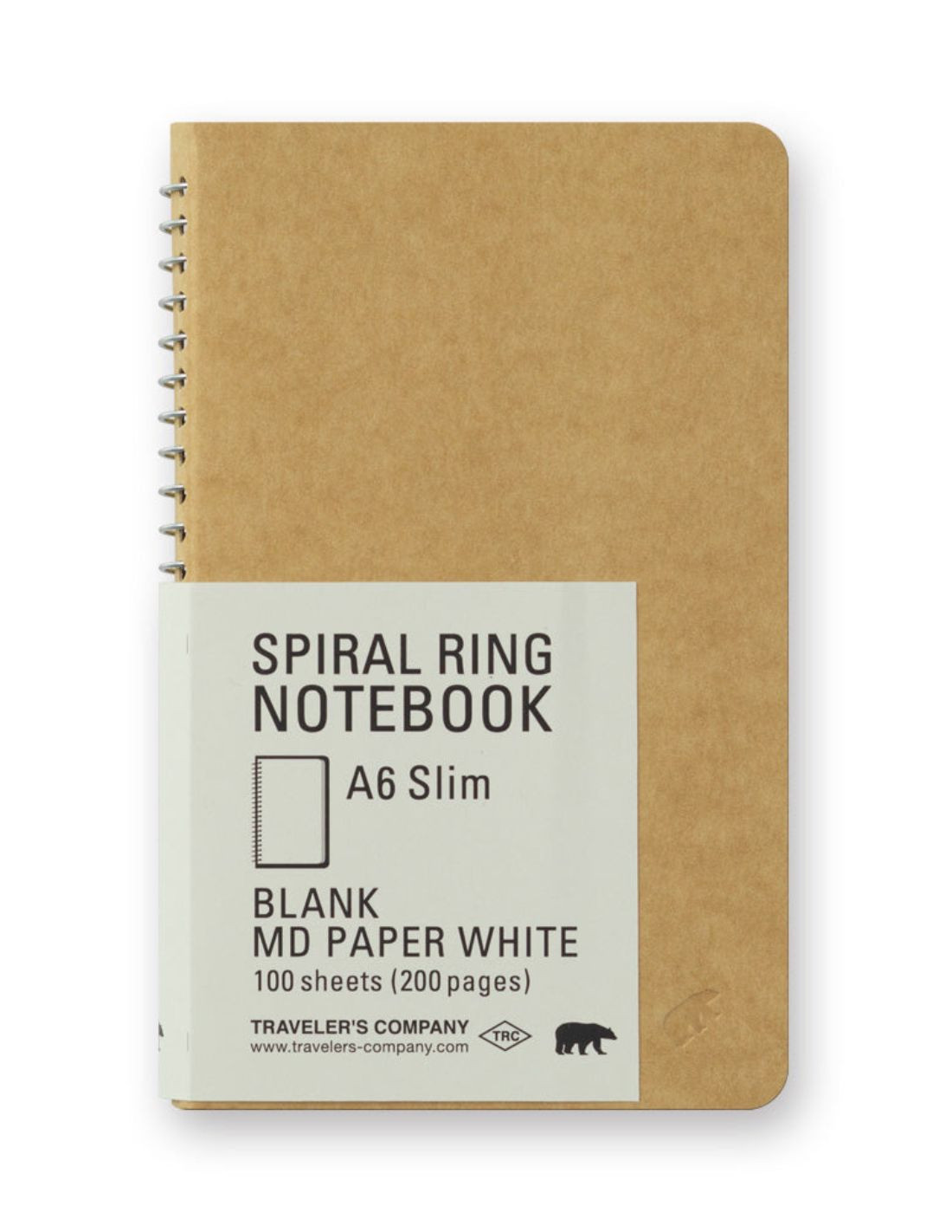 A6 Slim Blank MD Paper White - Spiral Ring Notebook - Traveler's Company