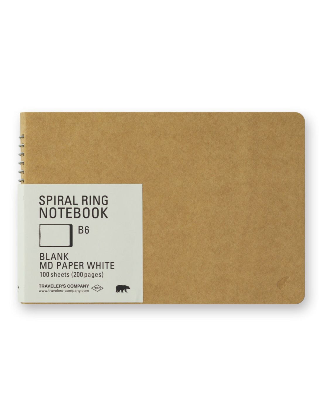 B6 Blank MD Paper White - Spiral Ring Notebook - Traveler's Company