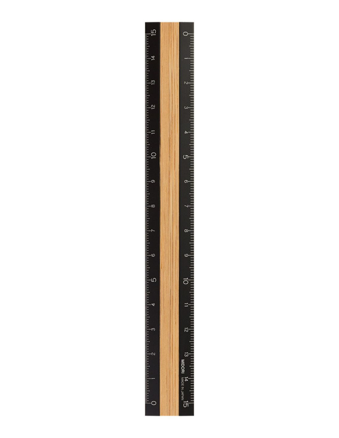 Aluminum & Wood Ruler 15cm Dark Brown A