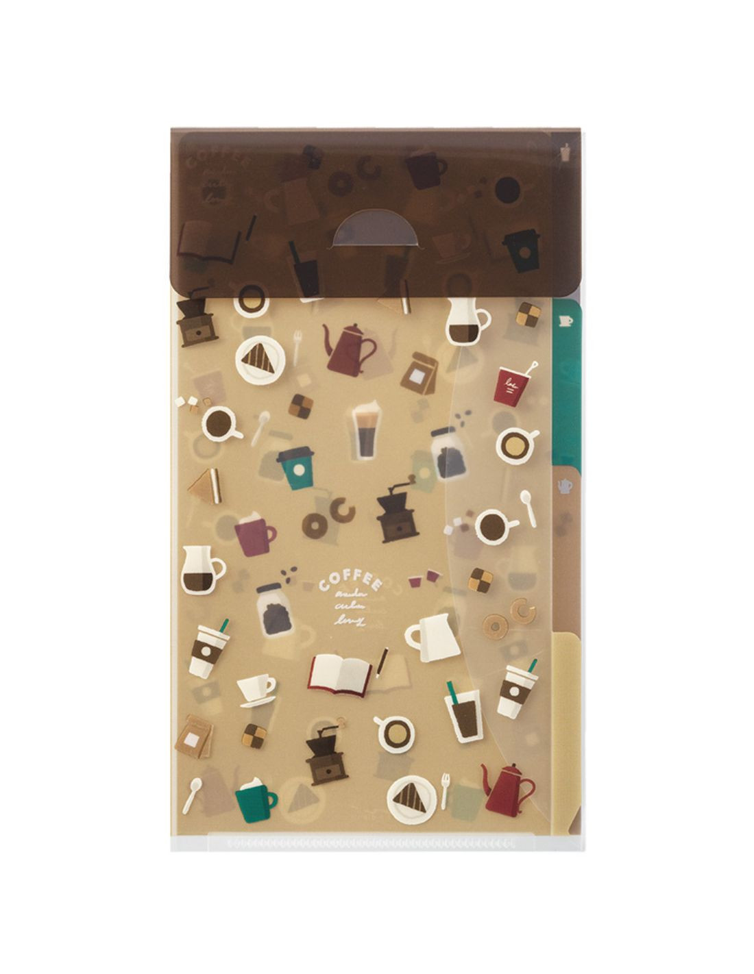 Midori 3 Pockets Clear Folder A5 Slim with Flap - Coffee