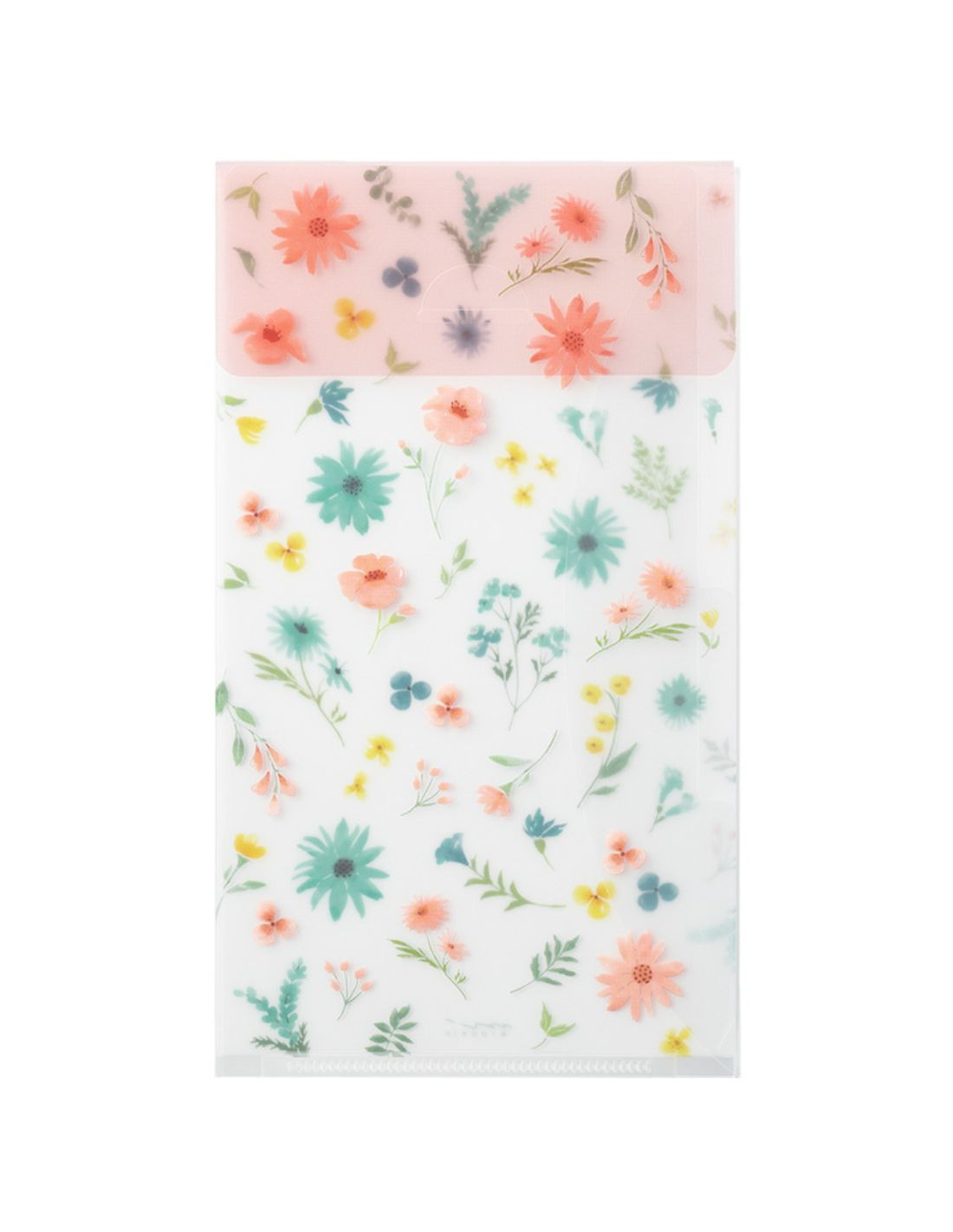 Midori 3 Pockets Clear Folder A5 Slim with Flap - Flowers