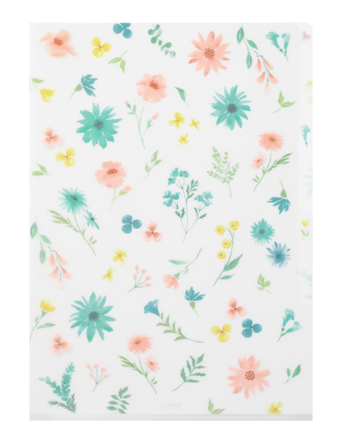 Midori 3 Pockets Clear Folder A4 - Flowers