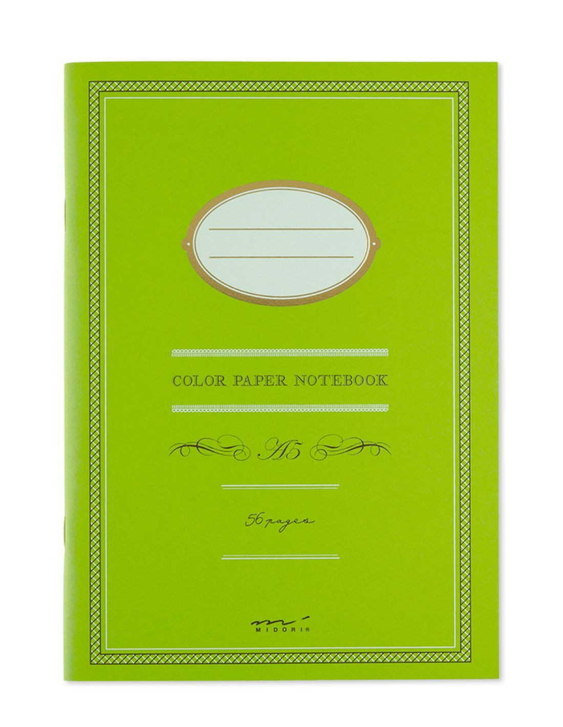 Cahier A5 ligné - Papier coloré - Vert - Midori