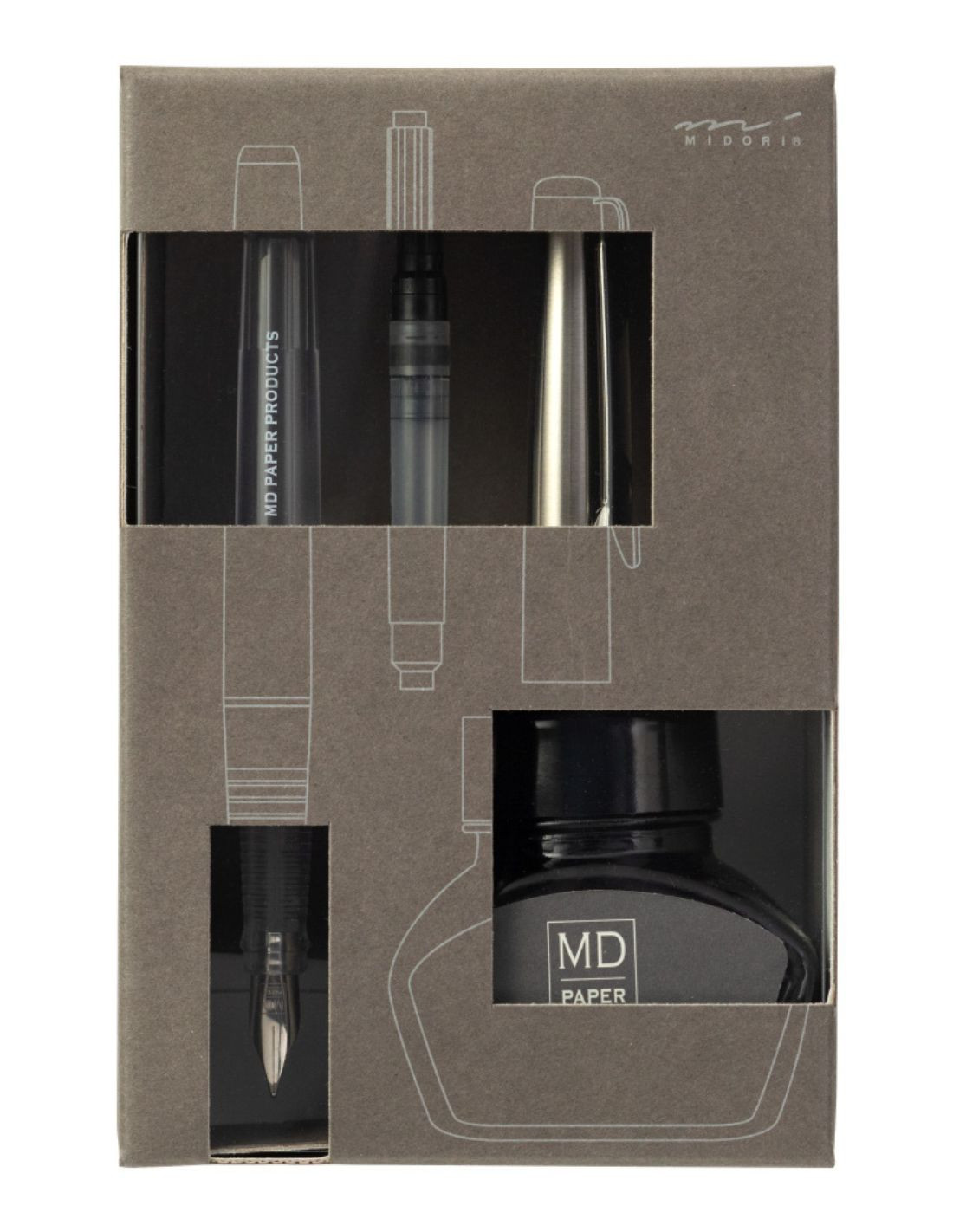 [LIMITED EDITION] Midori MD Fountain Pen with Black Bottled Ink