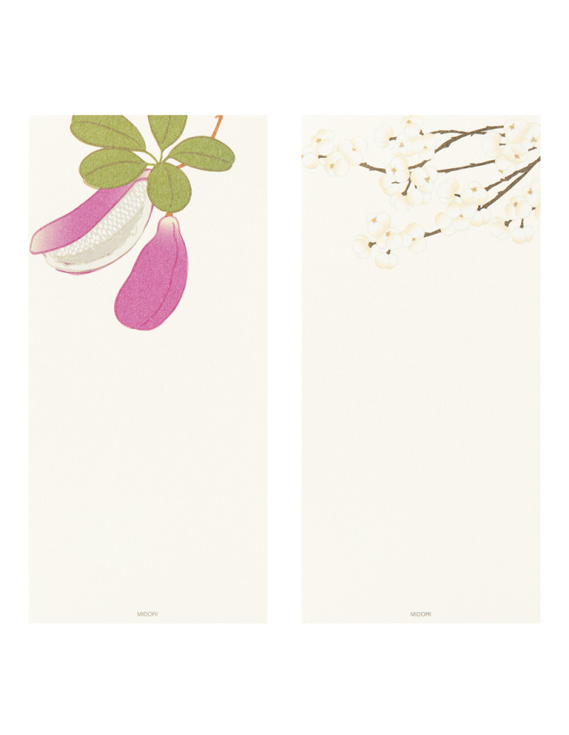 Papier à lettre washi vertical - [Automne] Baies d'automne - Midori