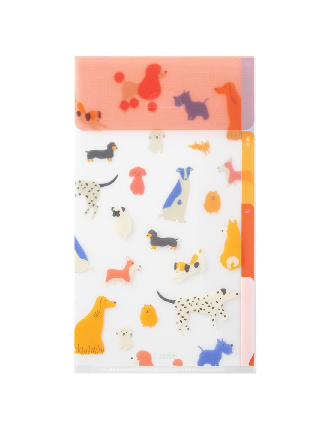 Midori 3 Pockets Clear Folder A5 Slim with Flap - Dogs