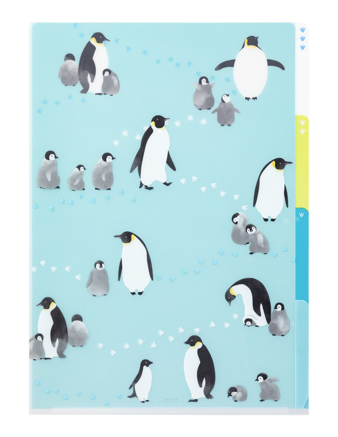 Midori 3 Pockets Clear Folder A4 - Penguins
