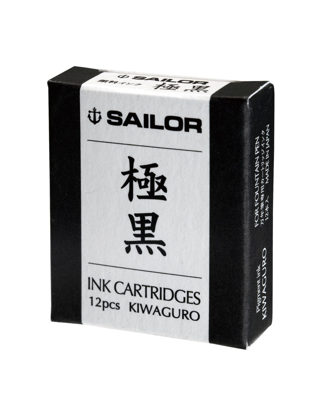 Pigment Ink - Kiwaguro Black - 12 Cartridges - Sailor