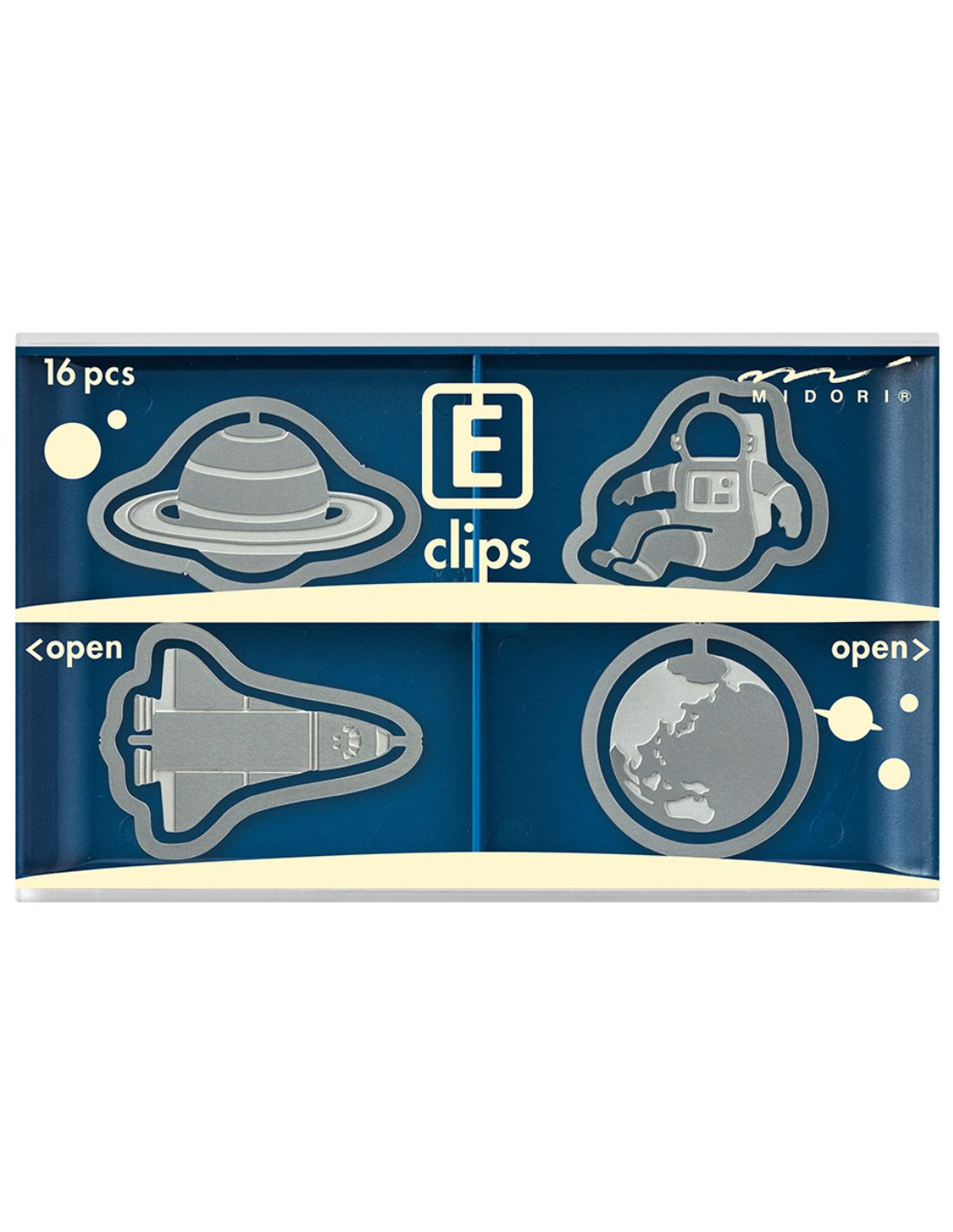 Midori Etching E-Clips - Space - 16 clips Papeterie Makkura