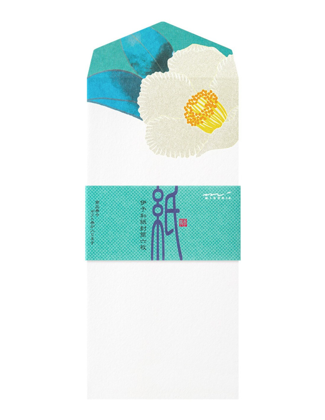 Washi Vertical Envelopes - [Summer] Camellia - Midori Papeterie Makkura