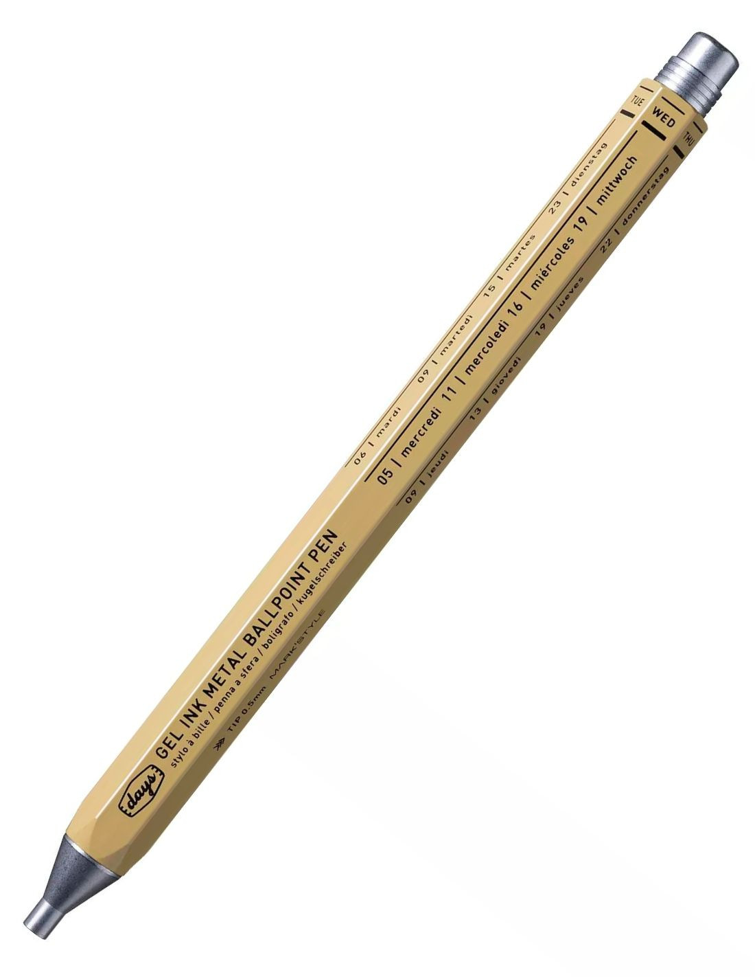 DAYS Gel Metal 0.5 Ballpoint Pen - Kraft - MARK'S Japan Papeterie Makkura