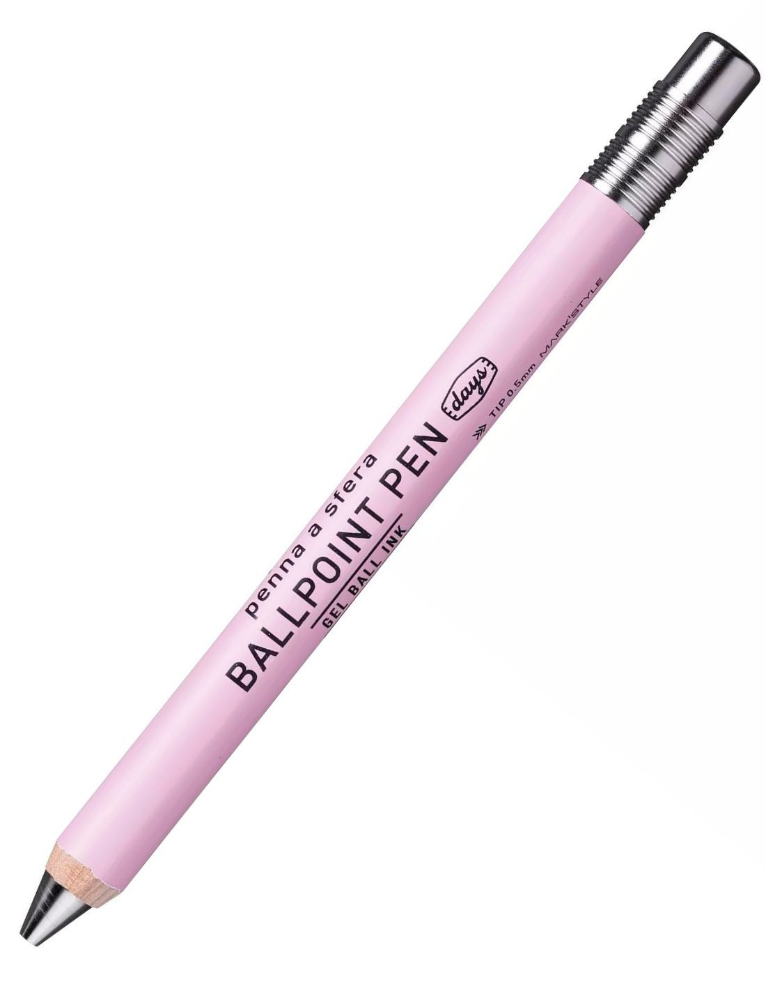 DAYS Gel Wood 0.5 Ballpoint Pen - Pink - MARK'S Japan Papeterie Makkura