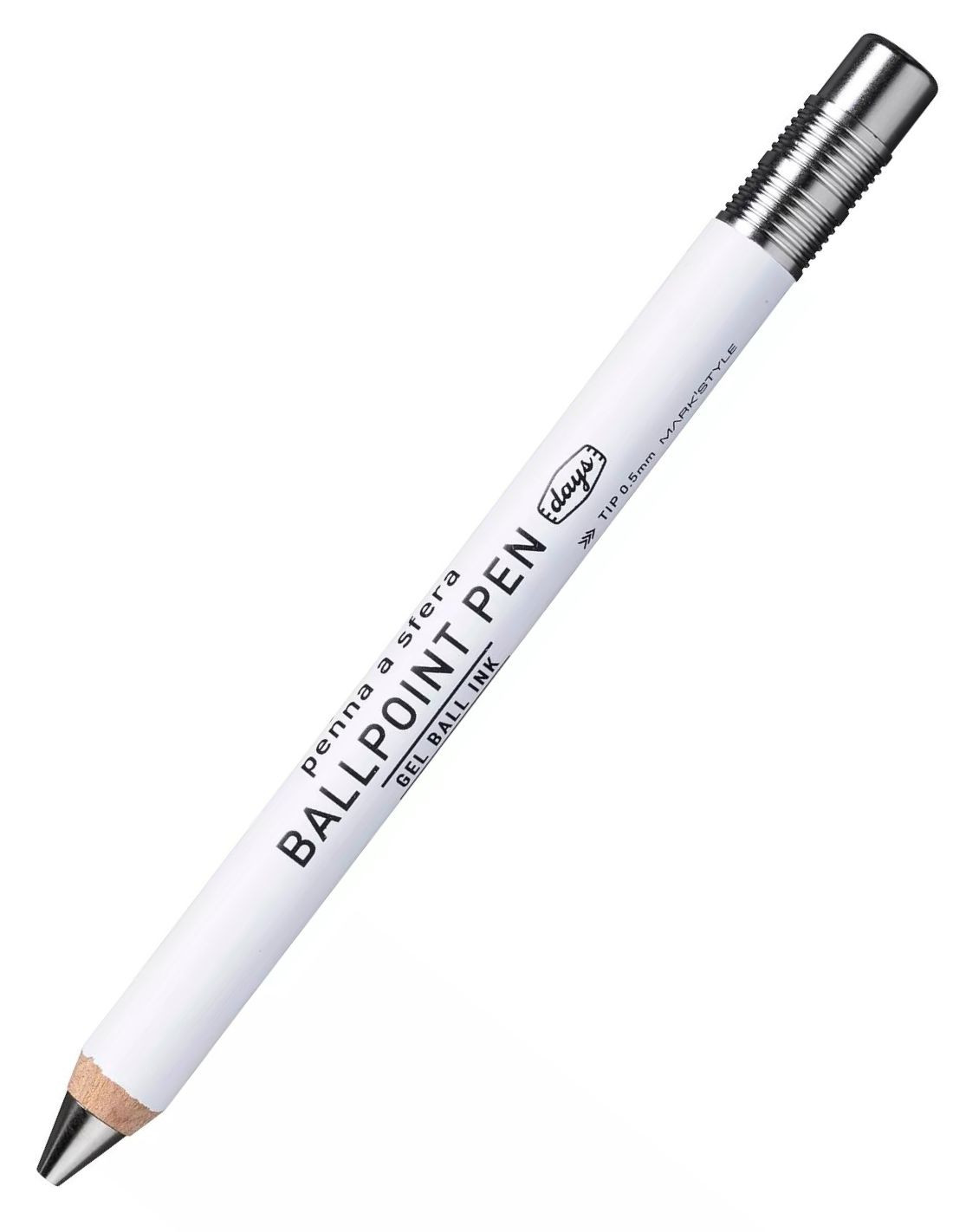 DAYS Gel Wood 0.5 Ballpoint Pen - White - MARK'S Japan Papeterie Makkura